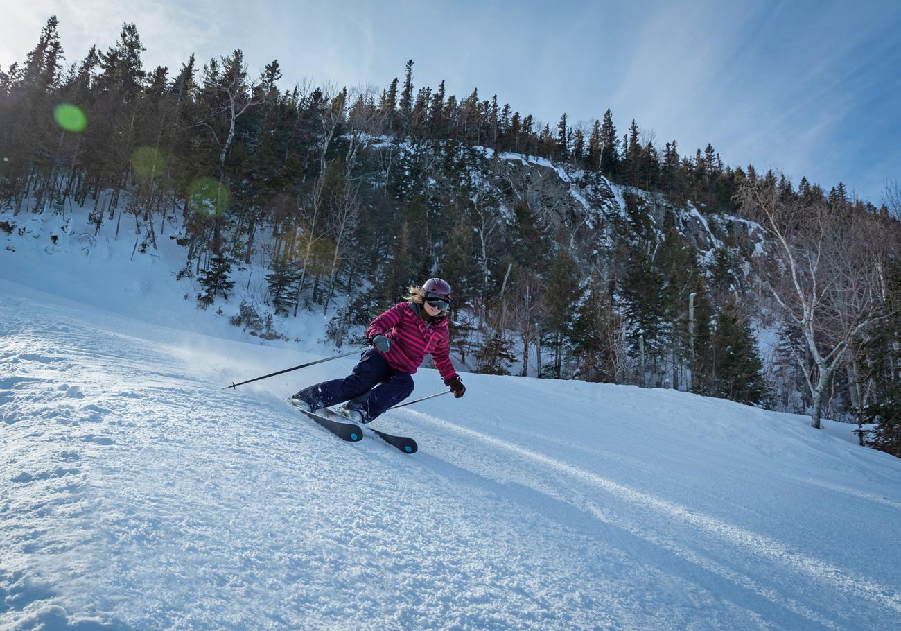 Skiing woman