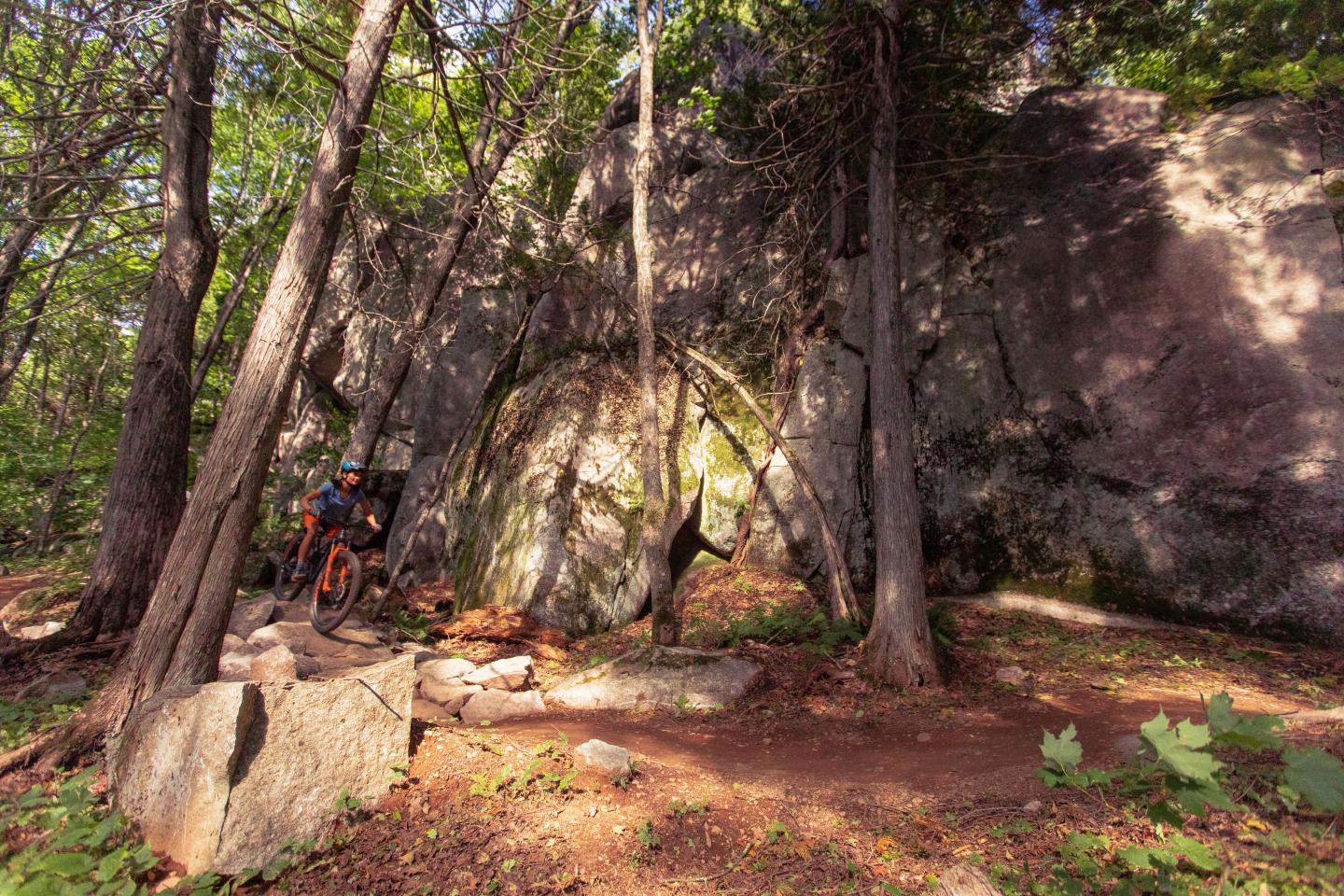 Mountain Biking on Cliff